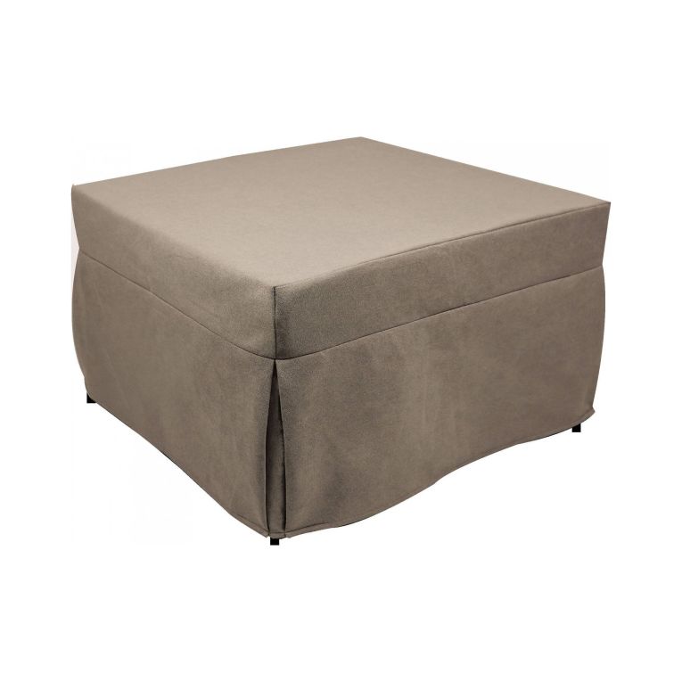 Pouf quadrato tortora 78x78x45h cm - letto Arno