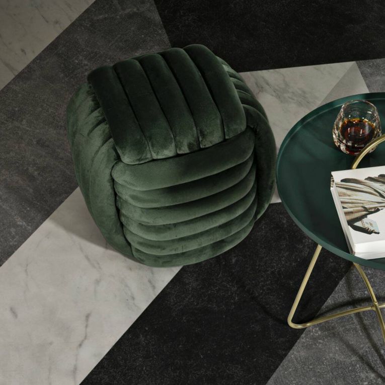 Pouf quadrato verde 45x45x45h cm - Bozzente