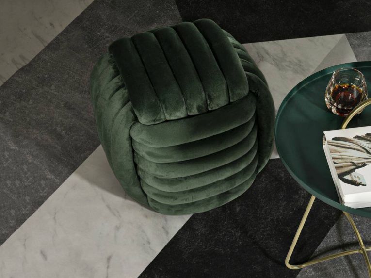 Pouf quadrato verde 45x45x45h cm - Bozzente