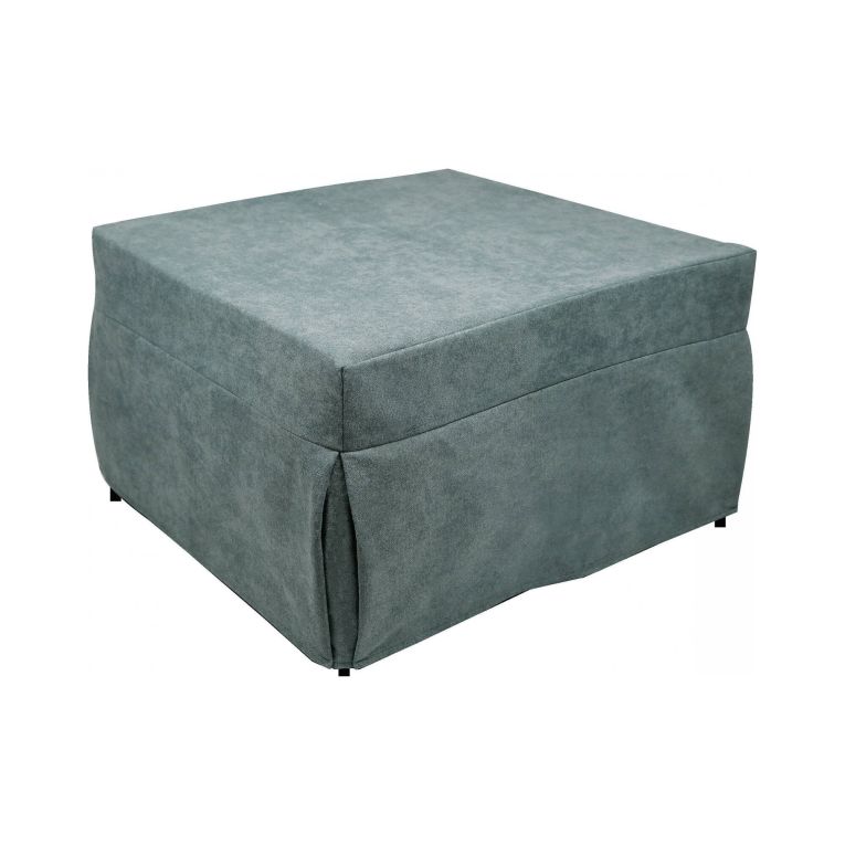 Pouf rettangolare azzurro 78x78x45h cm - letto Arno