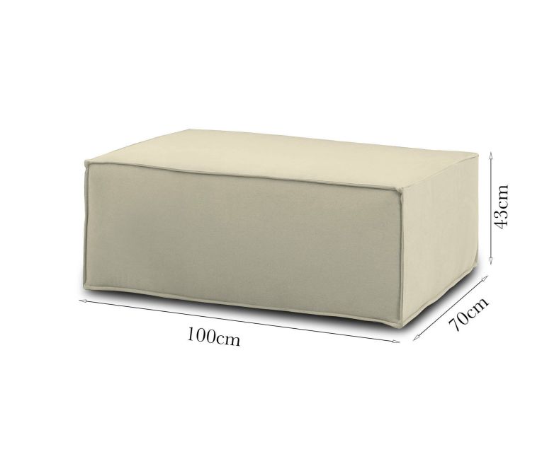 Pouf rettangolare beige 100x70x43h cm - Assisi
