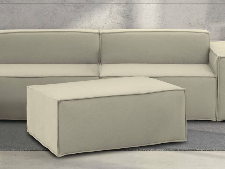 Pouf rettangolare beige 100x70x43h cm - Assisi
