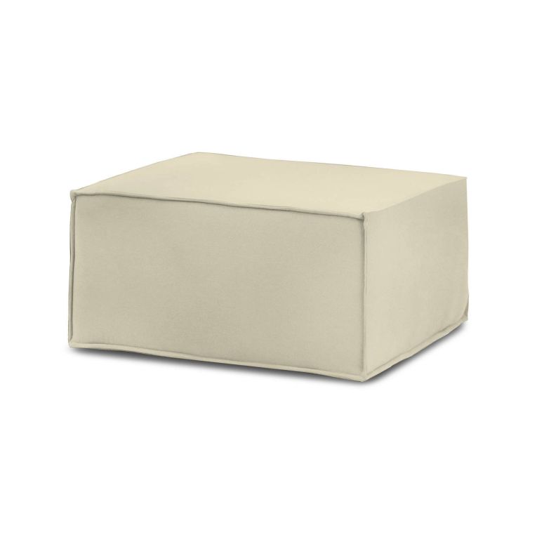 Pouf rettangolare beige 80x70x43h cm - Avolasca