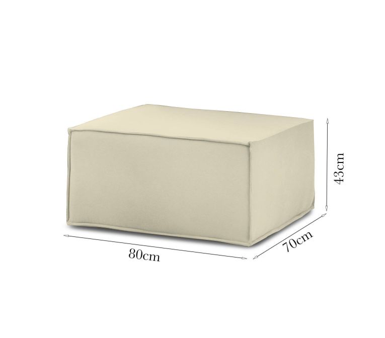 Pouf rettangolare beige 80x70x43h cm - Avolasca
