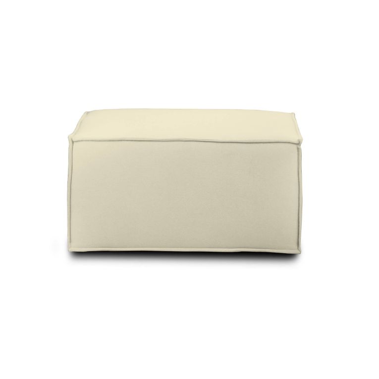 Pouf rettangolare beige 80x70x43h cm - Avolasca