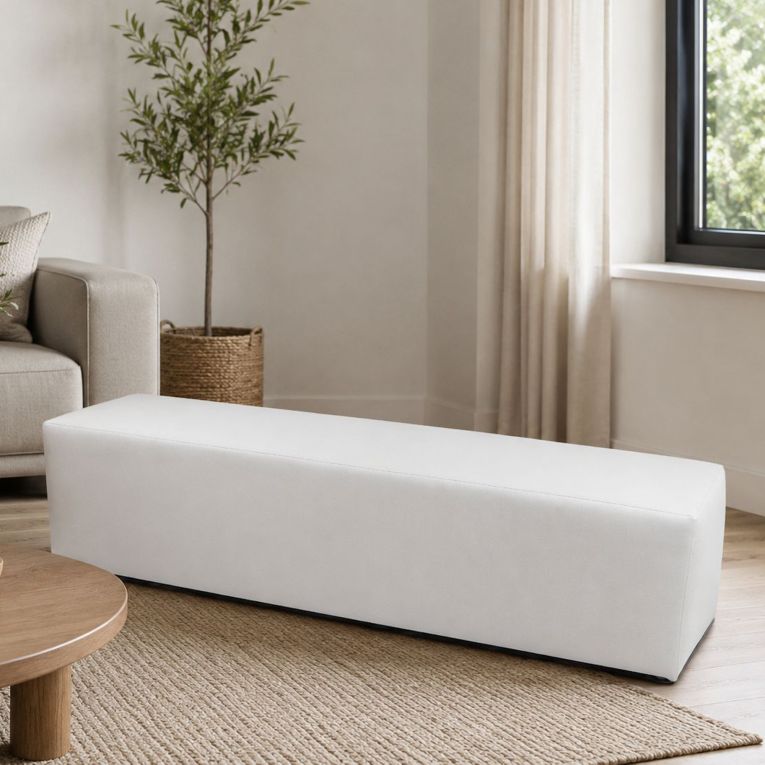Pouf rettangolare bianco 180x40x42h cm - Apecchio