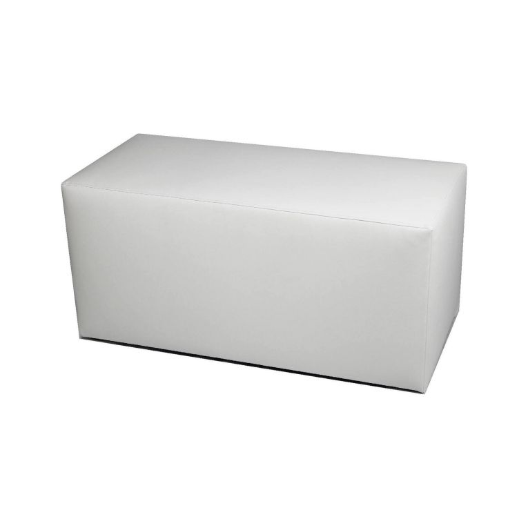 Pouf rettangolare bianco 90x40x42h cm - Bucuresti