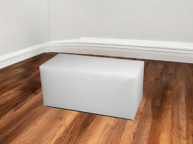 Pouf rettangolare bianco 90x40x42h cm - Bucuresti