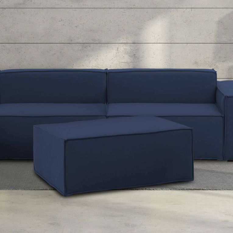 Pouf rettangolare blu 100x70x43h cm - Assisi