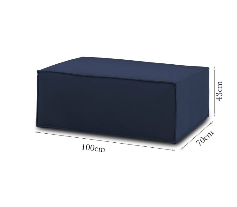 Pouf rettangolare blu 100x70x43h cm - Assisi