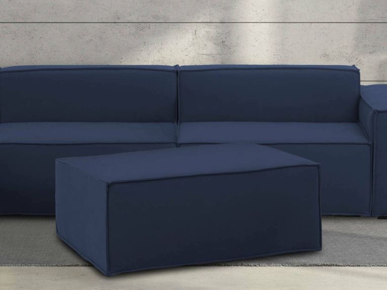 Pouf rettangolare blu 100x70x43h cm - Assisi
