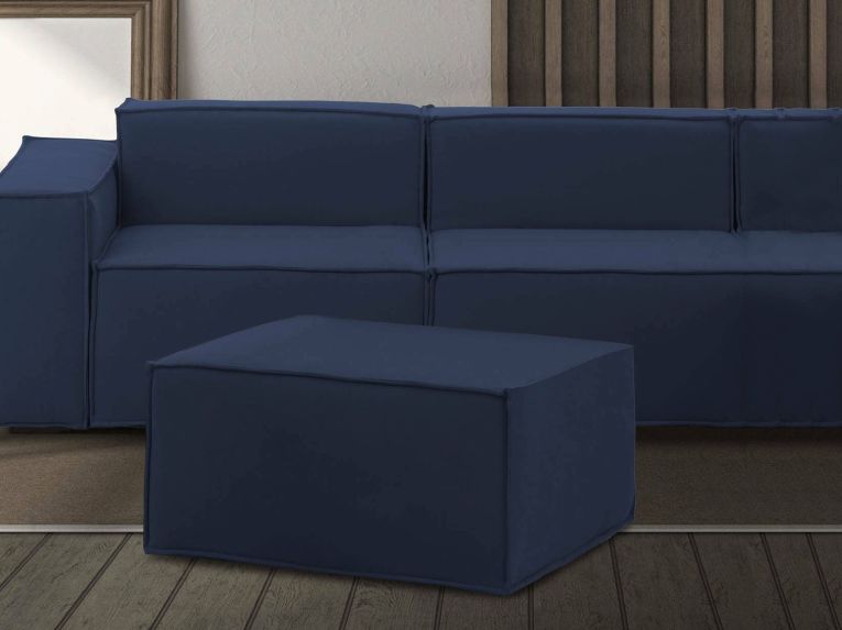 Pouf rettangolare blu 80x70x43h cm - Avolasca