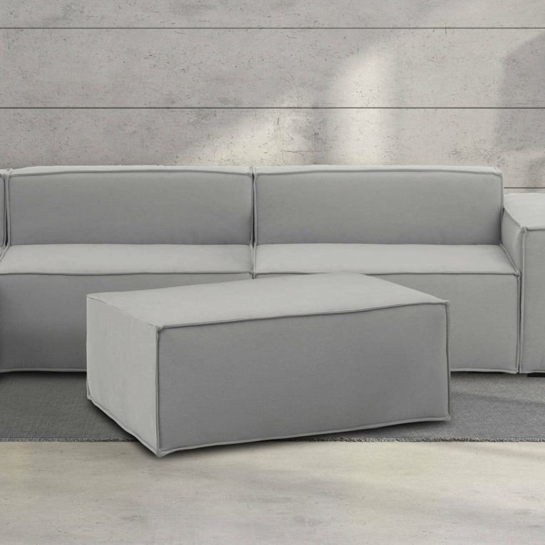 Pouf rettangolare grigio 100x70x43h cm - Assisi