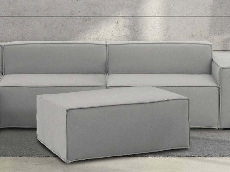 Pouf rettangolare grigio 100x70x43h cm - Assisi