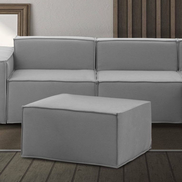 Pouf rettangolare grigio 80x70x43h cm - Avolasca