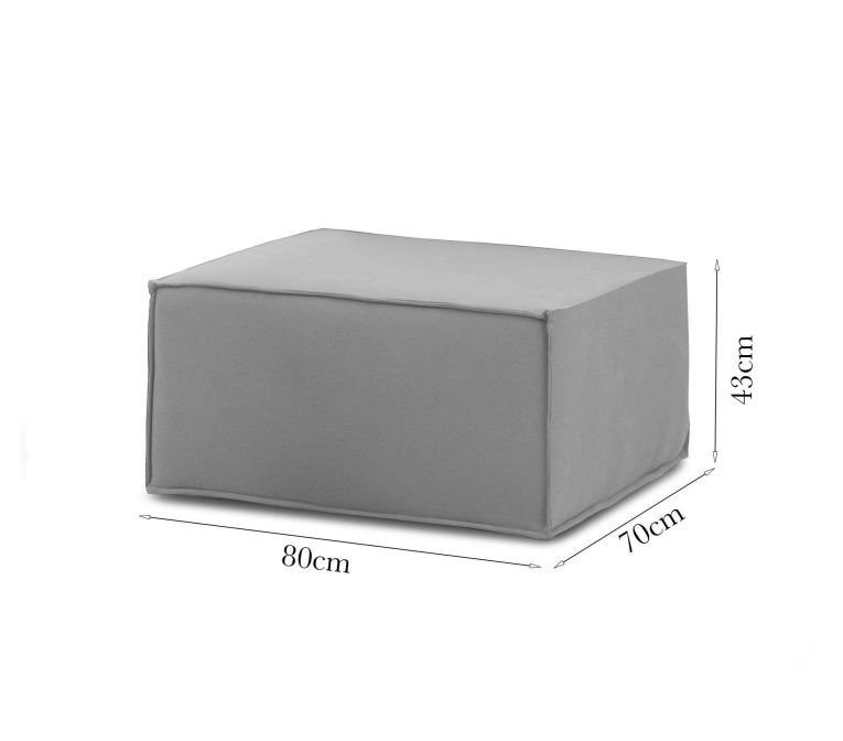 Pouf rettangolare grigio 80x70x43h cm - Avolasca