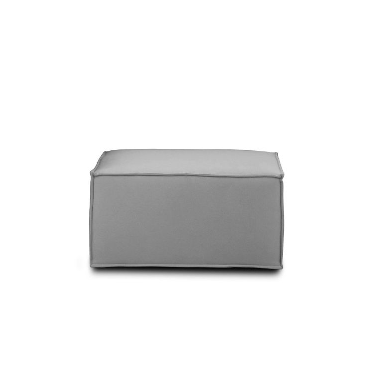 Pouf rettangolare grigio 80x70x43h cm - Avolasca