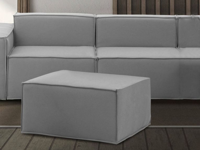 Pouf rettangolare grigio 80x70x43h cm - Avolasca