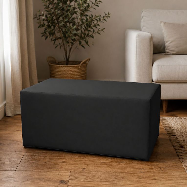 Pouf rettangolare grigio scuro 90x40x42h cm - Bucuresti