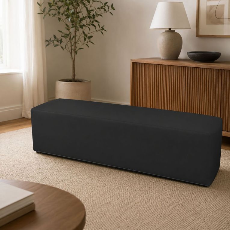 Pouf rettangolare nero 180x40x42h cm - Apecchio