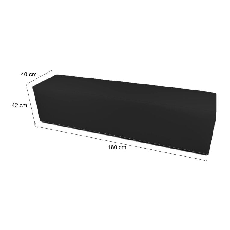 Pouf rettangolare nero 180x40x42h cm - Apecchio