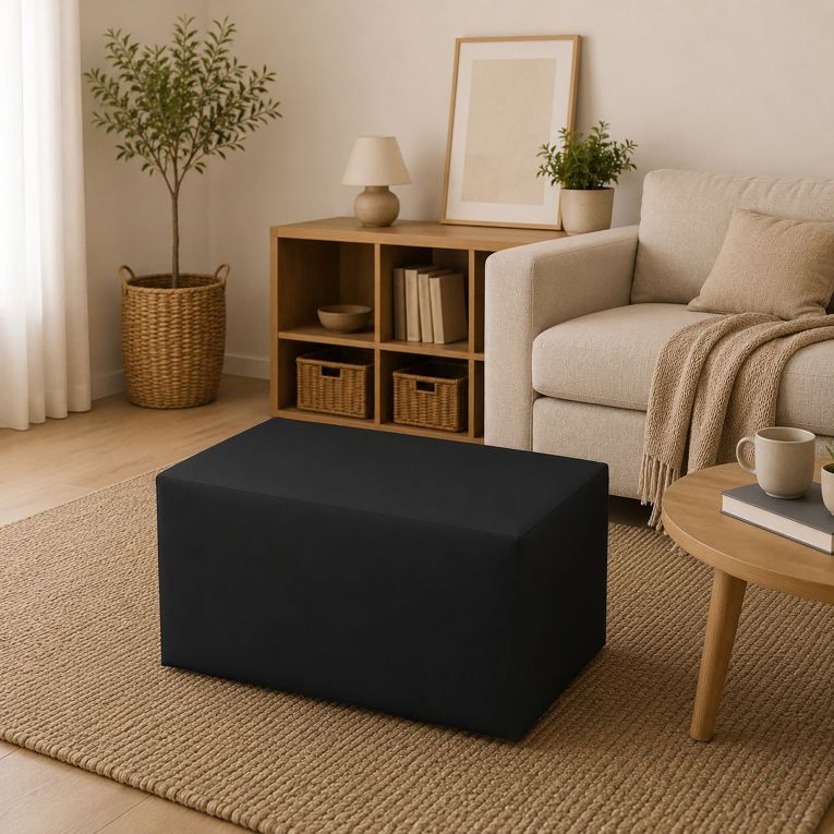 Pouf rettangolare nero 90x40x42h cm - Bucuresti