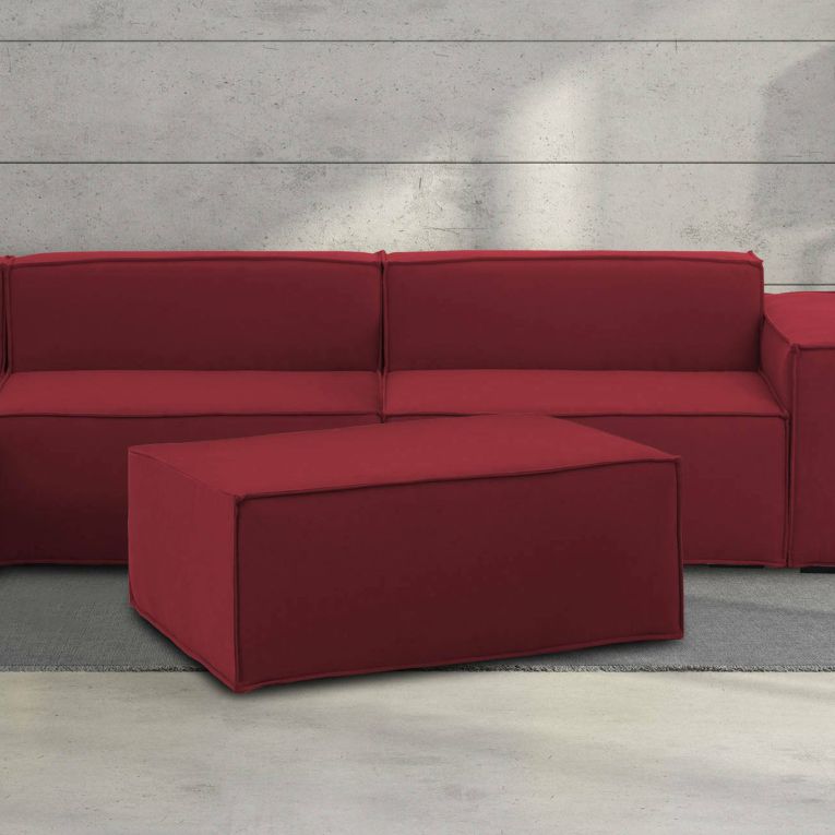 Pouf rettangolare rosso 100x70x43h cm - Assisi