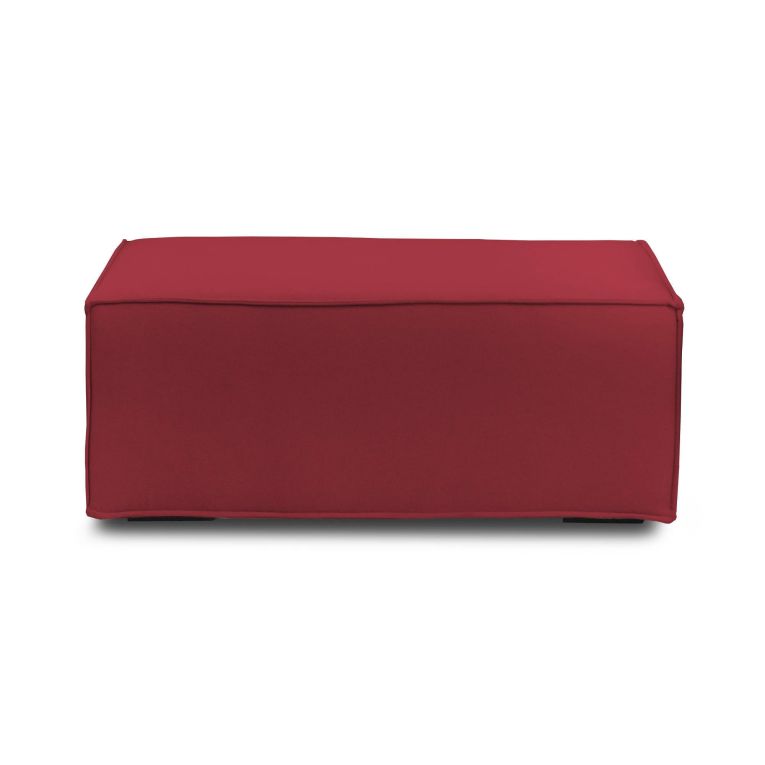 Pouf rettangolare rosso 100x70x43h cm - Assisi