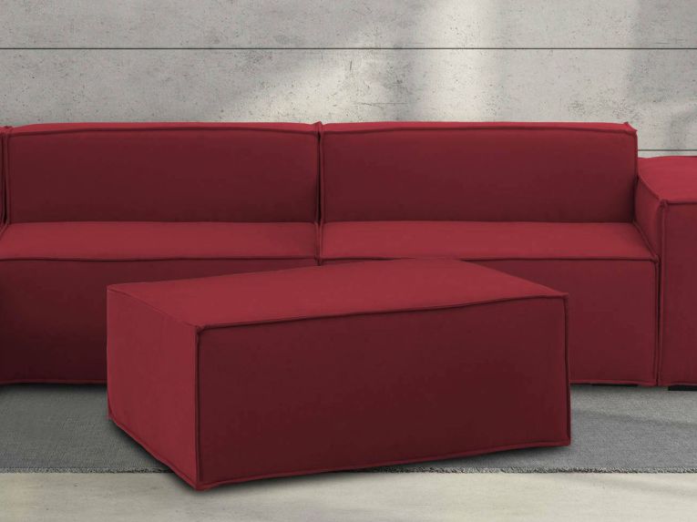 Pouf rettangolare rosso 100x70x43h cm - Assisi