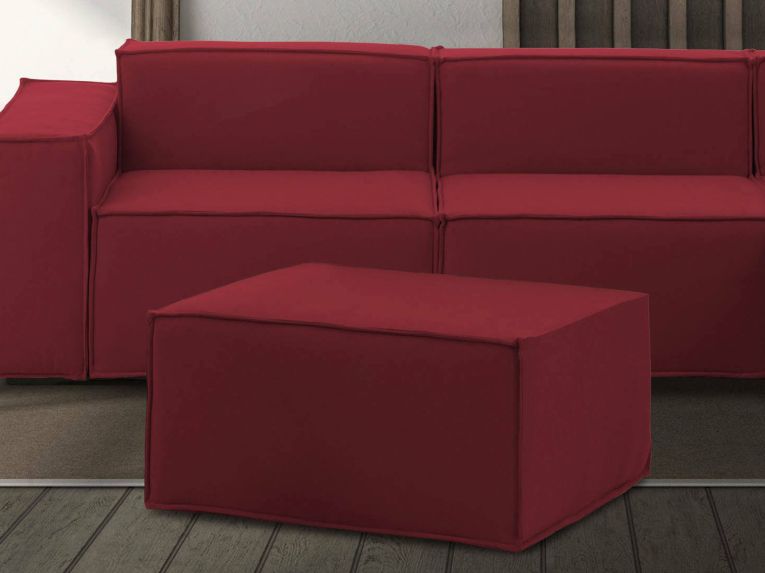 Pouf rettangolare rosso 80x70x43h cm - Avolasca
