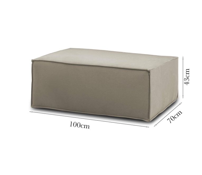 Pouf rettangolare tortora 100x70x43h cm - Assisi