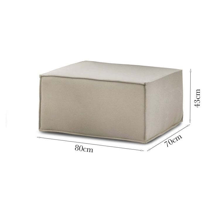 Pouf rettangolare tortora 80x70x43h cm - Avolasca