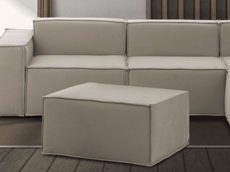 Pouf rettangolare tortora 80x70x43h cm - Avolasca