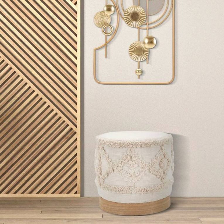 Pouf rotondo bianco 40x40x40h cm - Khaled