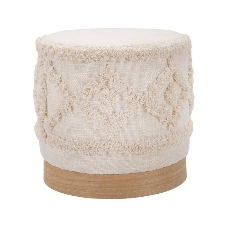Pouf rotondo bianco 40x40x40h cm - Khaled