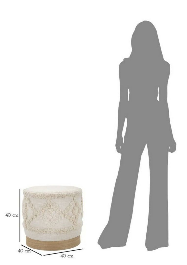 Pouf rotondo bianco 40x40x40h cm - Khaled
