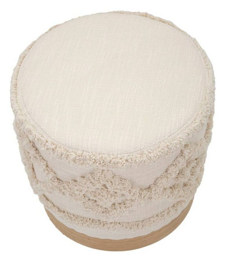 Pouf rotondo bianco 40x40x40h cm - Khaled