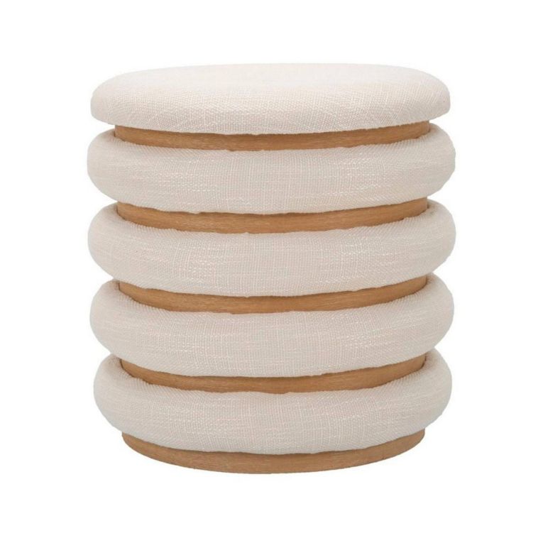 Pouf rotondo bianco 40x40x42h cm - Banskil
