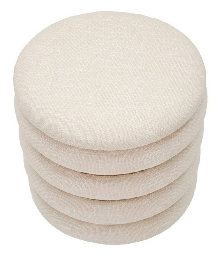 Pouf rotondo bianco 40x40x42h cm - Banskil