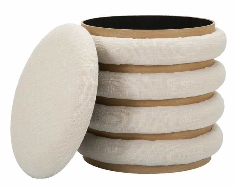 Pouf rotondo bianco 40x40x42h cm - Banskil