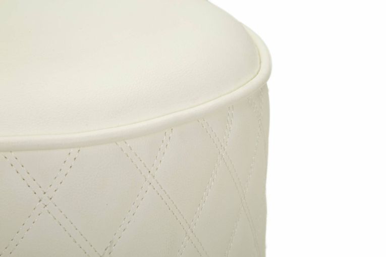 Pouf rotondo bianco e oro 36x36x39h cm - Erro