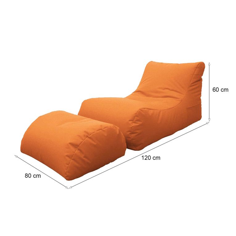 Pouf sacco arancione 120x80x60h cm - Alton