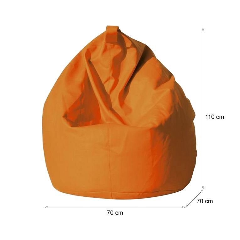 Pouf sacco arancione 70x70x110h cm - Azelia