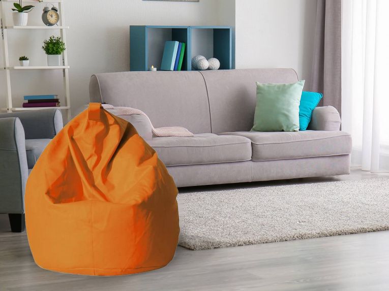 Pouf sacco arancione 70x70x110h cm - Azelia