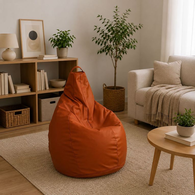 Pouf sacco arancione 90x90x120h cm - Aunter