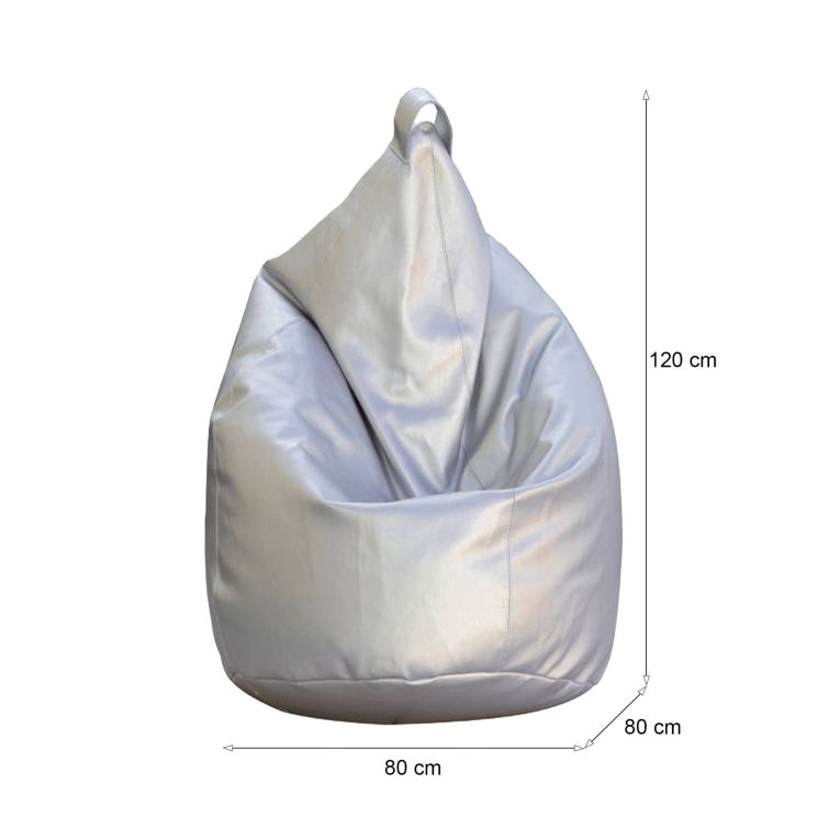 Pouf sacco argento 80x80x120h cm - Azelia