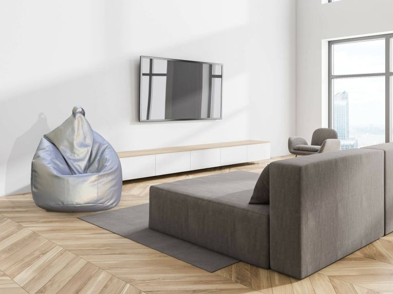 Pouf sacco argento 80x80x120h cm - Azelia