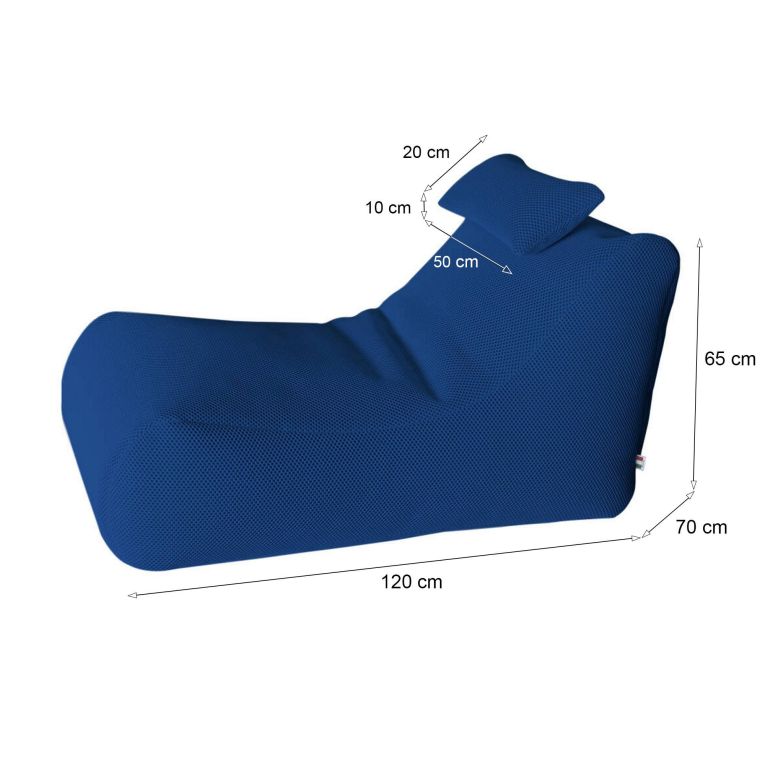 Pouf sacco blu 70x120x65h cm - ??hck