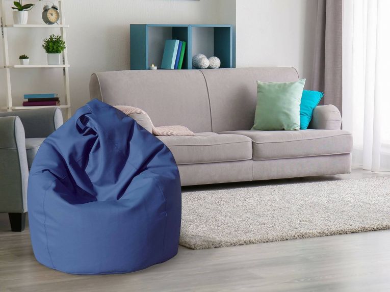 Pouf sacco blu 70x70x110h cm - Azelia