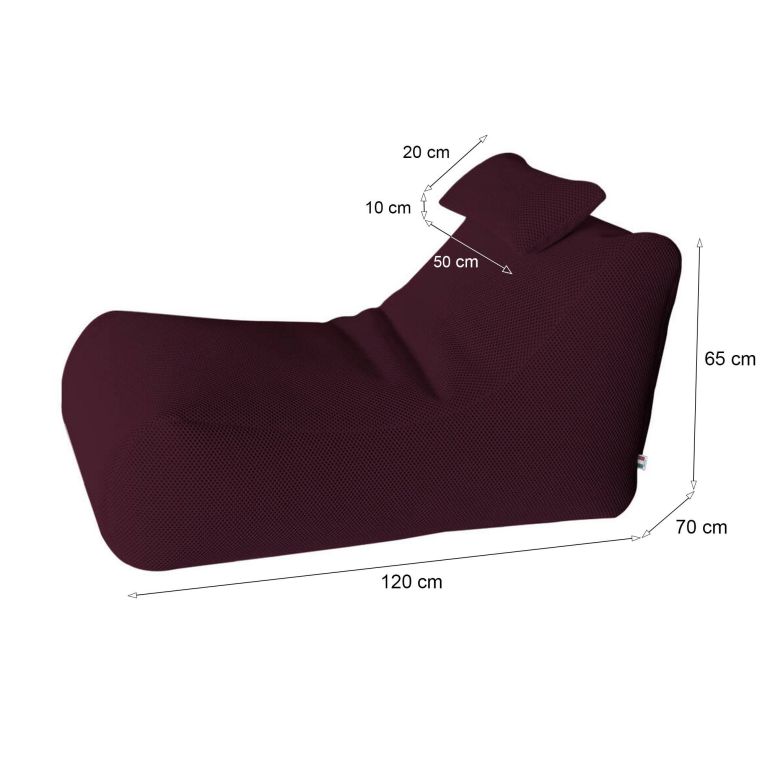 Pouf sacco bordeaux 70x120x65h cm - ??hck
